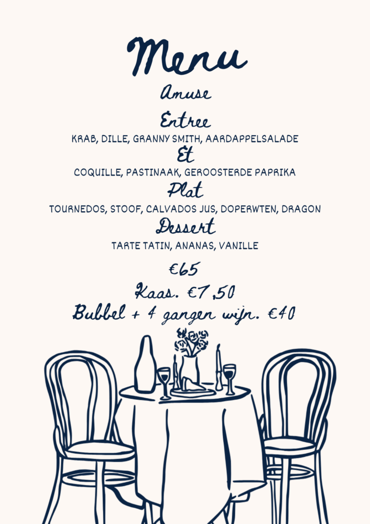 kerst 2025 menu
